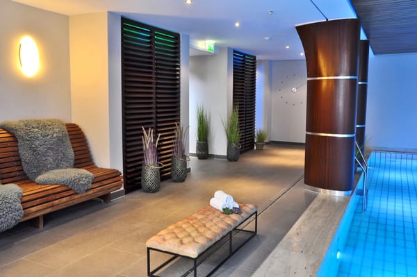 Modern wellness area with swimming pool